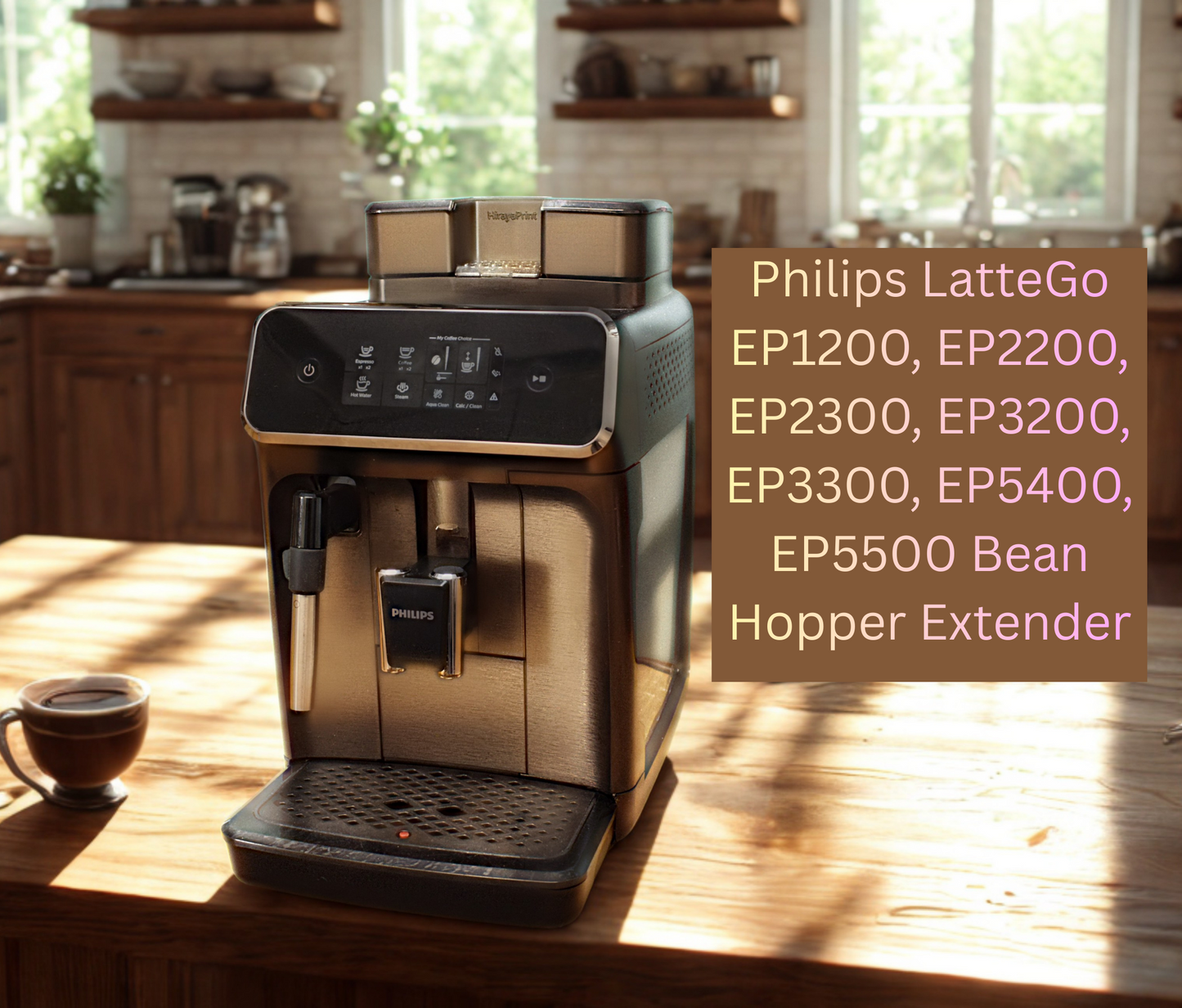 Coffee Bean Hopper Extender for Philips LatteGo EP1200–EP5500 Series