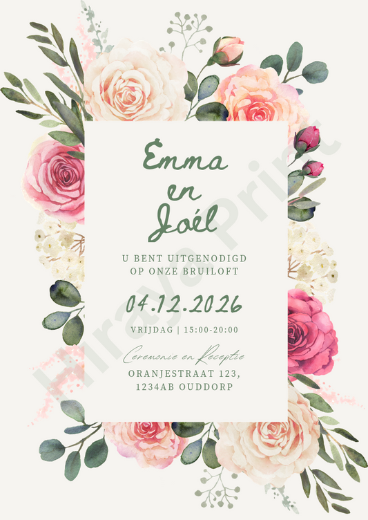 Pretty Rosey Invitation