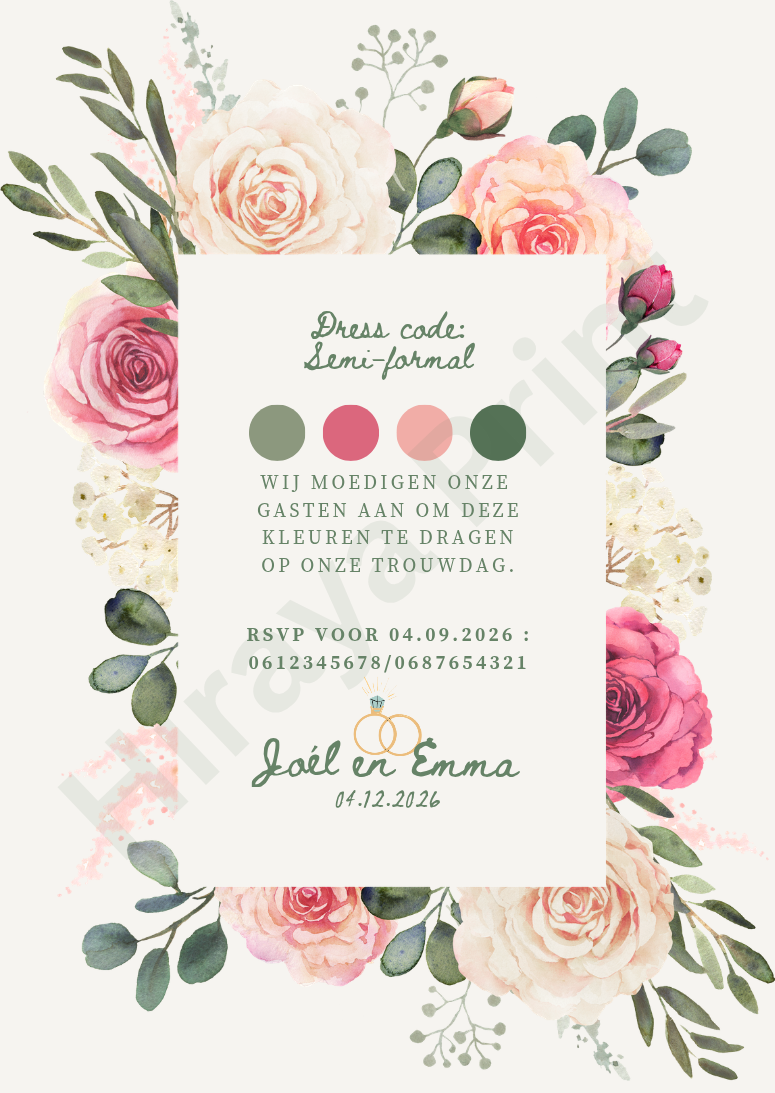 Pretty Rosey Invitation